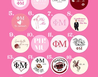 Gamecock Phi Mu | 3 in. Pinback Buttons