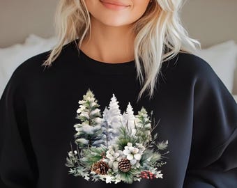 Snowy Forest Winter Fairy Tale Sweatshirt | Cozy Gift for Cold Season | Unisex Design