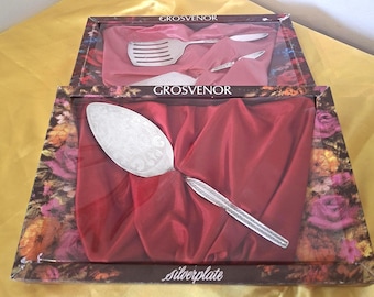 Vintage, Grosvenor, Australian, A1 silverplated, boxed, lightweight, wedding/ special occasion serving- decorative, KEEPSAKE