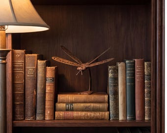 Balance cinétique élégante libellule | Décoration de libellule, sculpture d'équilibre, ornement de bureau, cadeau d'art de jardin