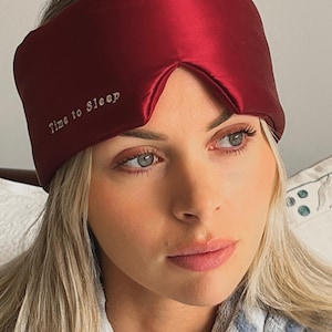 Mulberry Silk Eye Mask | Extra Wide Blackout Sleep Mask | 22 Momme Silk | Padded | Covers Ears | Adjustable Velcro Strap