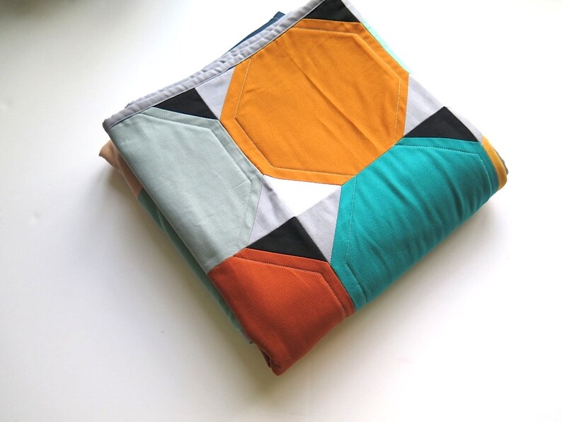 Geometric Baby Quilt Modern Geometric Toddler Blanket Gender Etsy