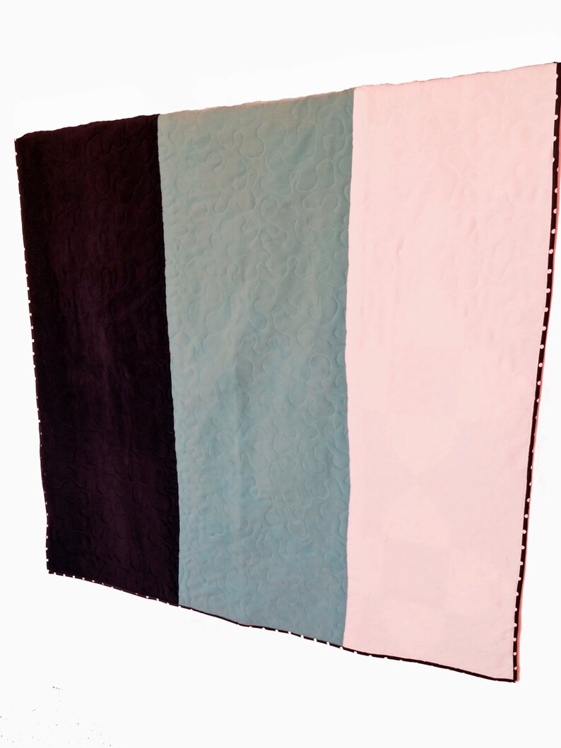 Lap quilt mustard blue modern home decor baby blanket play mat blue mustard