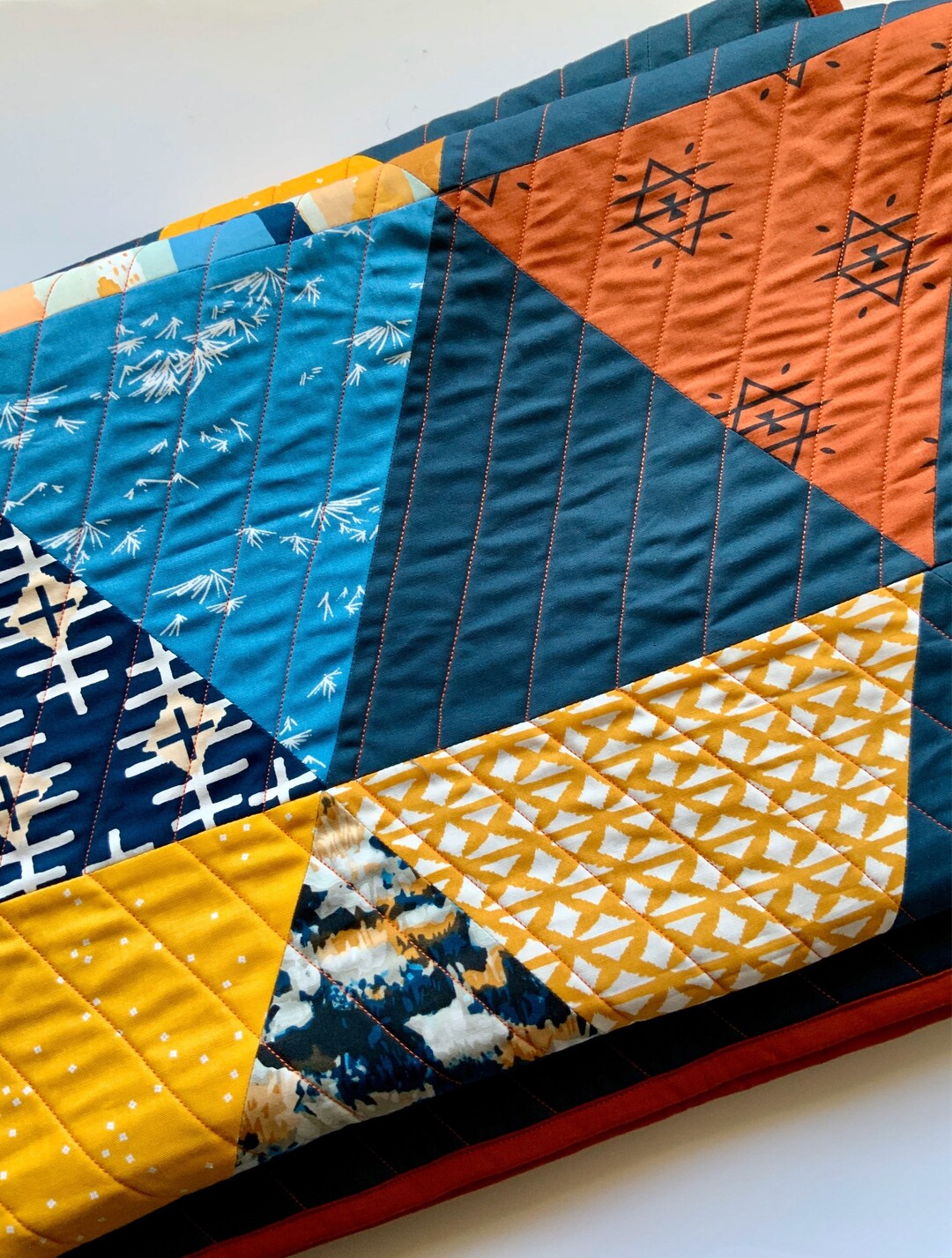 Southwest Lap Quilt or Modern Geometric Patchwork Throw in Etsy UK