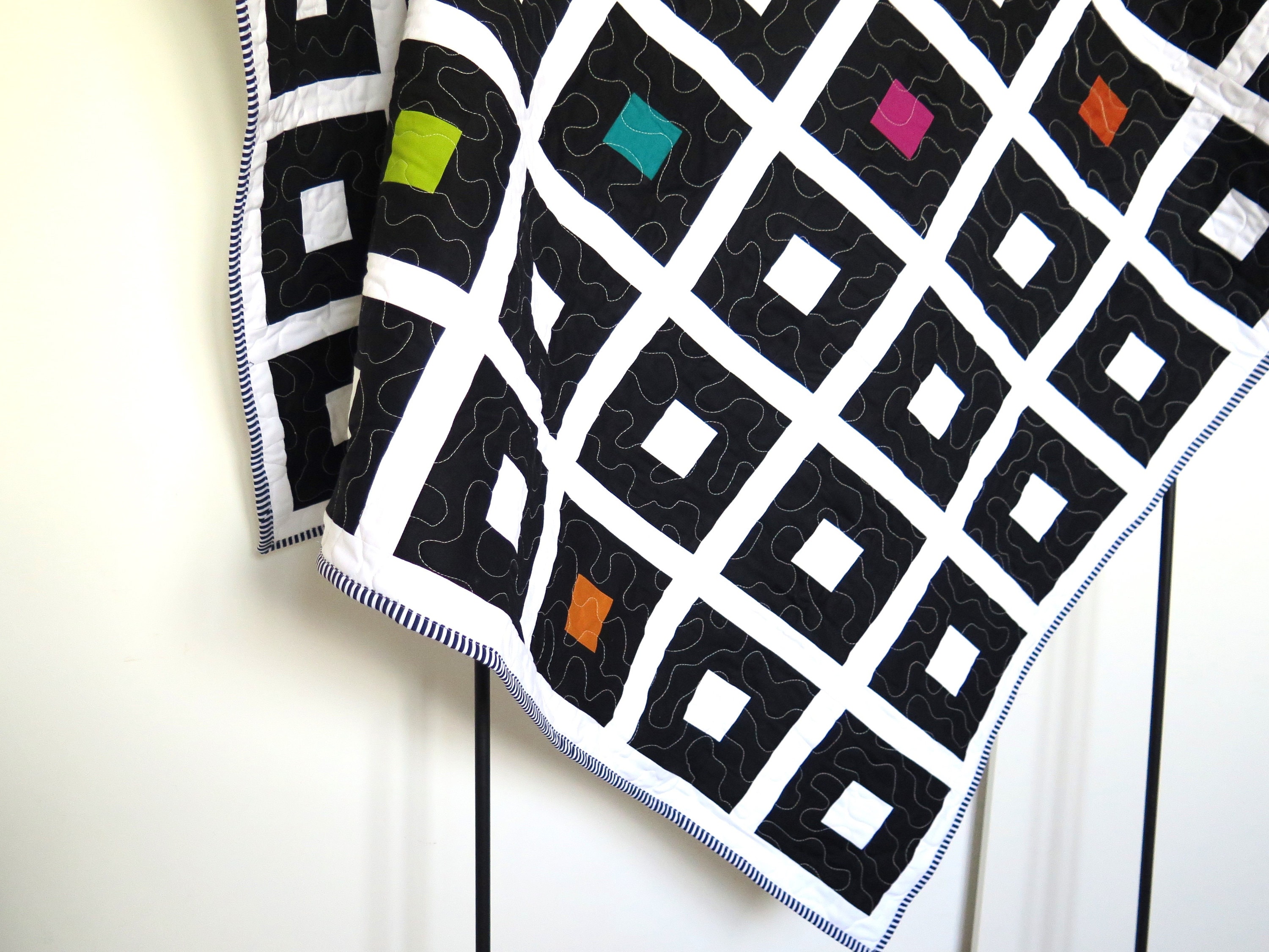 Black and White Lap Quilt Modern Geometric Quilt Modern Home Etsy UK