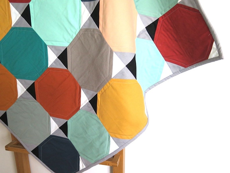 Geometric Baby Quilt Modern Geometric Toddler Blanket Gender Etsy