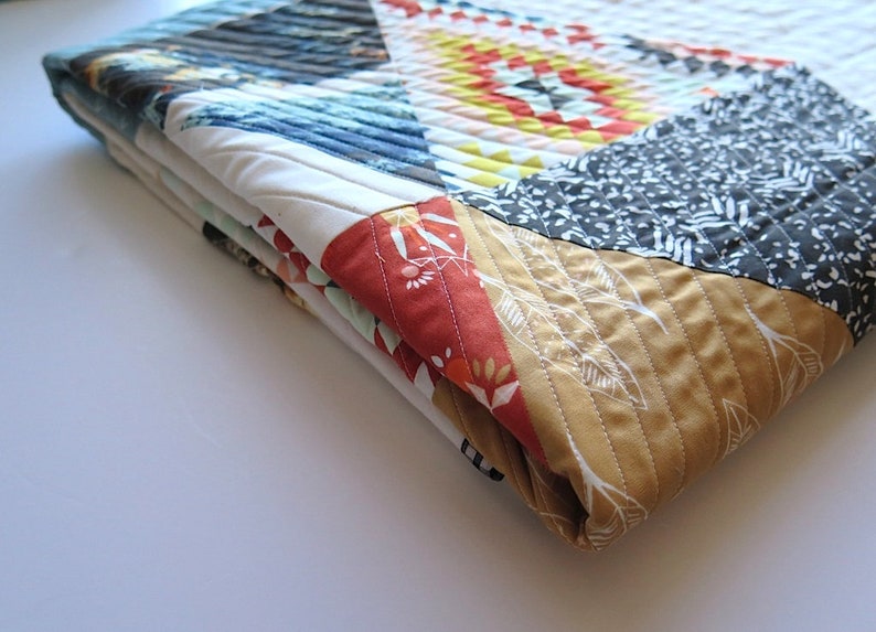 Southwest Lap Quilt Quilt Modern Geometric Patchwork Throw | Etsy
