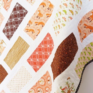 Woodland Baby quilt Baby girl quilt nursery bedding orange coral peach brown beige image 2