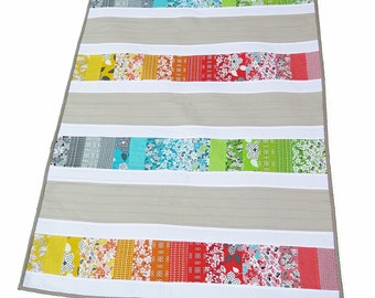 Baby quilt gender neutral nursery decor in red yellow green blue