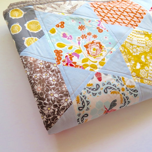 Patchwork werfen Hexie Bienen Runde Quilt Quilt bunte werfen Decke Spielen Matte oder Wand hängen orange gelb blau