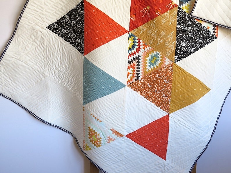 Southwest Lap Quilt Quilt Modern Geometric Patchwork Throw | Etsy