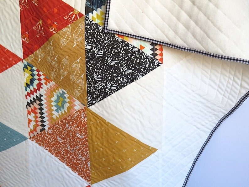 Southwest Lap Quilt Quilt Modern Geometric Patchwork Throw | Etsy