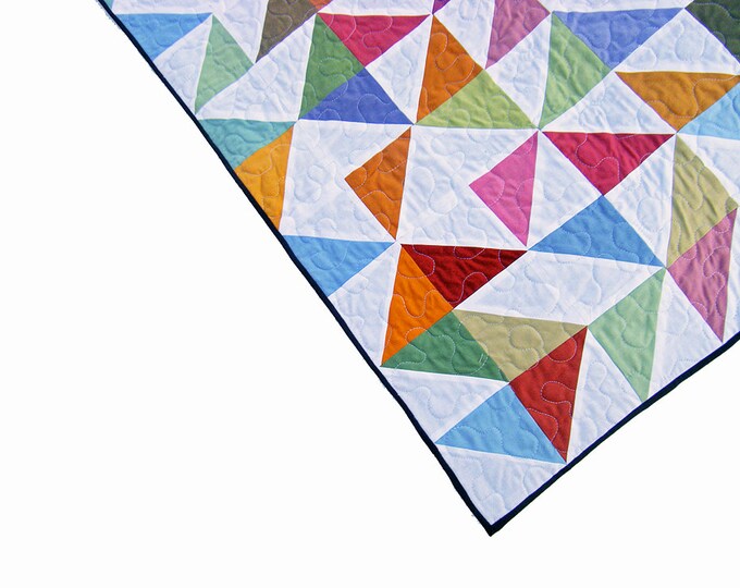 Baby Quilt Wall Hanging Geometric Lap Quilt Crib Quilt Etsy