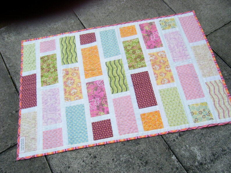 Reversible Baby Quilt Hand Sewn Doublesided Toddler Quilt Etsy