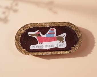 Dachshund Through The Snow Trinket Tray
