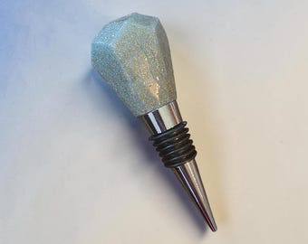 Light Turquoise with Metallic Glitter Bottle Stopper