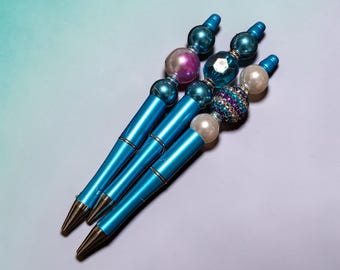 Beaded Pens--Bling Pens--Mermaid Style Colors-- Multiple Styles Available