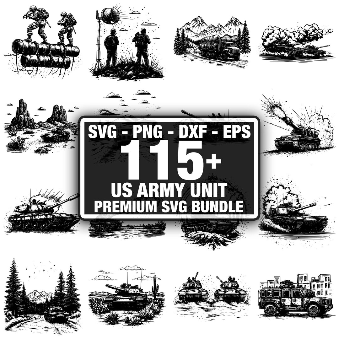 115+ US Army Unit Bundle, Unique Designs Bundle, Instant Download Png ...