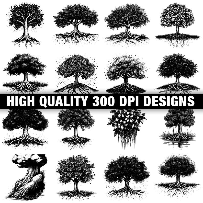 115+ Tree With Roots Scene SVG Bundle,instant Digital Download Png, Dxf ...