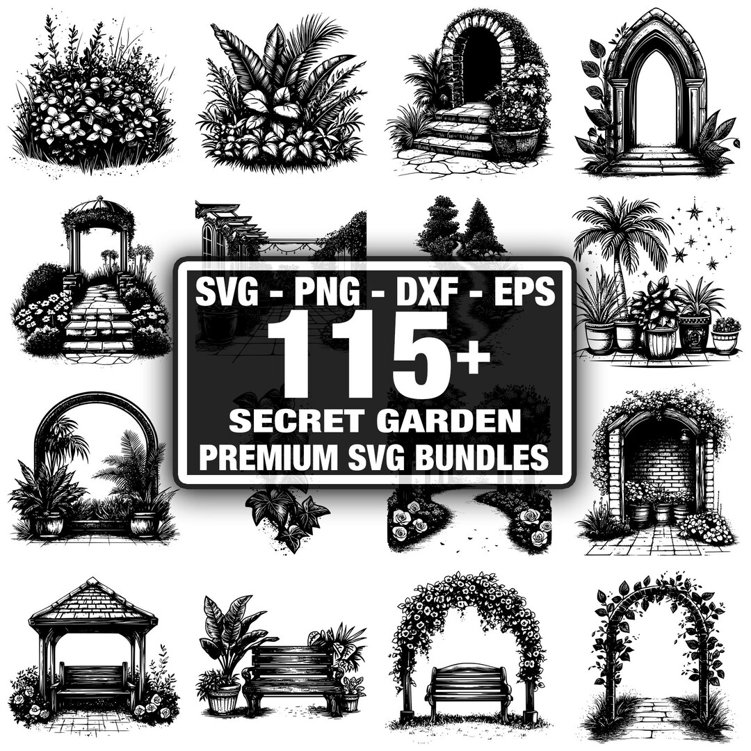 Secret Svg 115+ Secret Garden SVG Bundle,instant Digital Download Png, Dxf, Eps ...