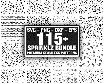 Sprinklz Sprinkle patterns, Seamless design bundle. Instant download png, dxf, eps, svg
