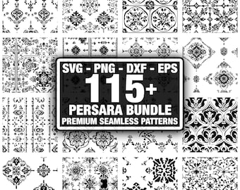 Mönster för persiska mattor från Persara, sömlöst designpaket. Direkt nedladdning png, dxf, eps, svg