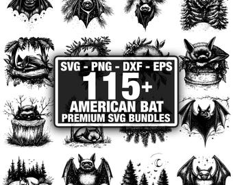 115+ Amerikaanse vleermuisbundel, vleermuisontwerpen, instant download, png, dxf, eps, svg
