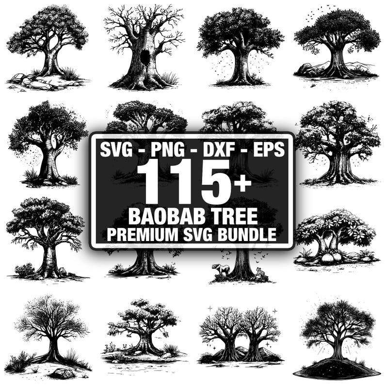 115+ Baobab Tree Bundle, Unique Designs Bundle, Instant Download Png ...