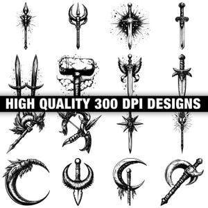 115+ Mythical Weapon SVG Bundle,Instant Digital Download png, dxf, eps, svg