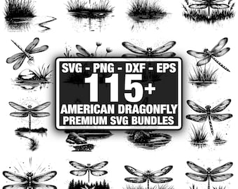 115+ American Dragonfly Bundle, Dragonfly Designs, Instant Download png, dxf, eps, svg
