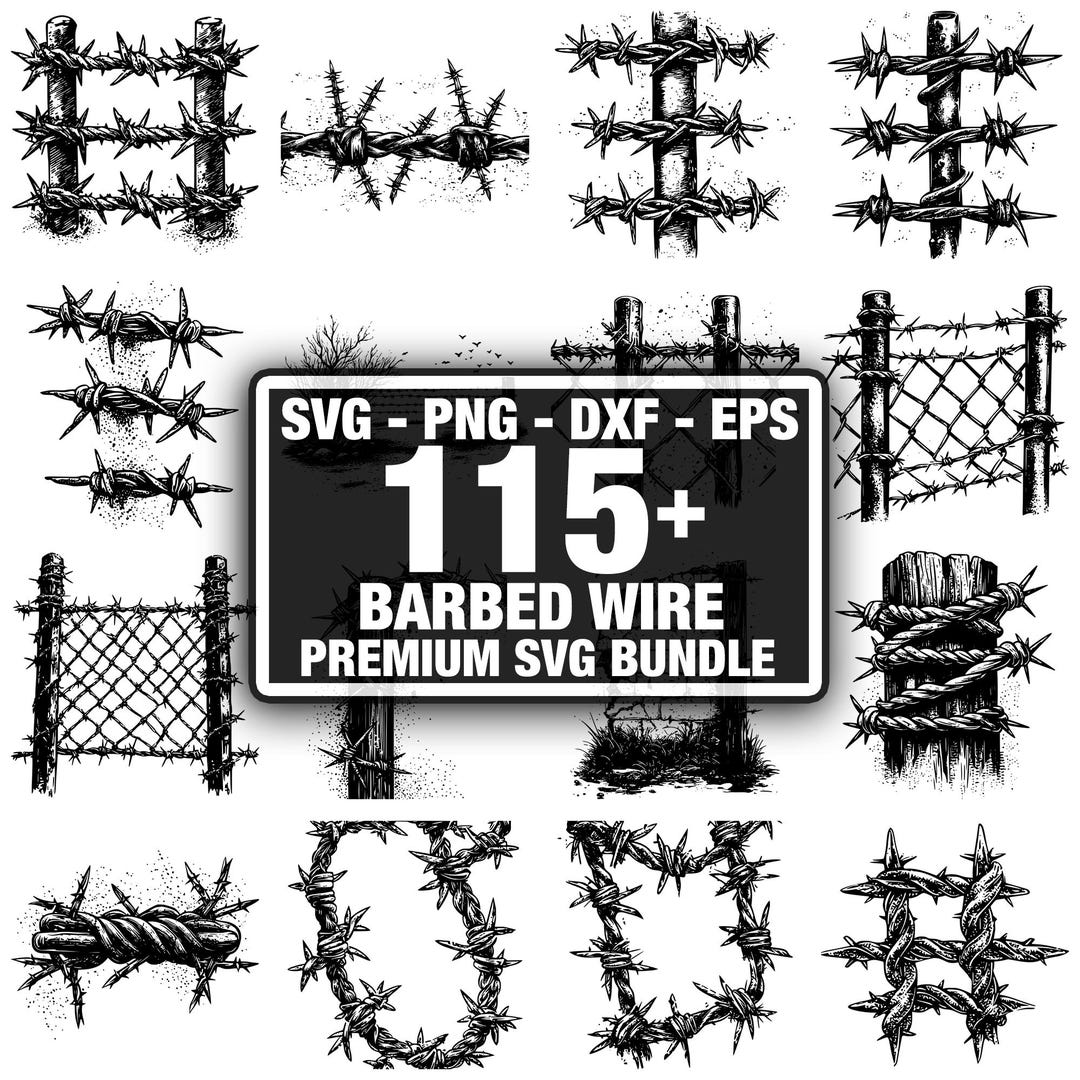 115+ Barbed Wire Bundle, Unique Designs Bundle, Instant Download Png ...