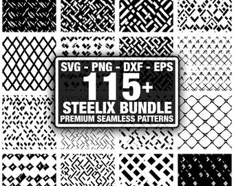 Steelix Diamond Plate patterns, Seamless texture bundle. Instant download png, dxf, eps, svg