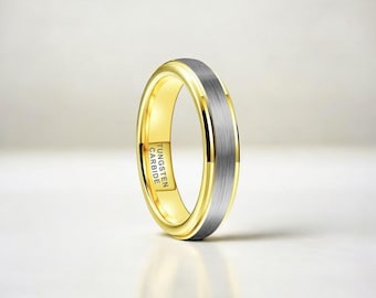 Gold Wolfram Ehering - 4 mm Herrenring, Comfort Fit