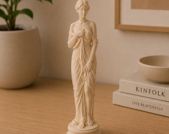 Classical Woman Statue, 3D Printed Greek Roman Sculpture, Draped Female Figure Decor, Museum Style Shelf Art, History Lover Gift