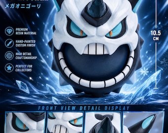Mega Glalie Hand Painted Resin Pokemon Ice Statue #0362, Fan Made Anime Collectible Gamer Gift