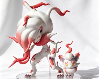Pokemon Hisuian Zoroark Zorua  Collectible Hand Painted Resin Figurine