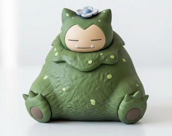 Niestandardowa, błyszcząca figurka z żywicy Snorlax, ręcznie malowana figurka anime, kolekcjonerska dekoracja biurka
