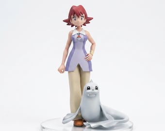 Figurka Pokemon Seel, figurka trenerki Nessha na zamówienie, figurka z żywicy w skali 1/20, ręcznie malowana zabawka anime, dekoracja biurka dla graczy