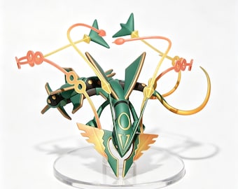 Malowana ręcznie żywiczna figurka Mega Rayquaza • Kolekcjonerska figurka GK malowana ręcznie – niestandardowy schemat kolorów – figurka akcji Pokemon