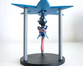 MEGA Greninja Żywiczna Figurka - Malowana Ręcznie, Błyszcząca, Niestandardowa Figurka | Kolekcjonerska Rzeźba Artystyczna Pokemon | Ręcznie Robiona Figurka w Edycji Limitowanej