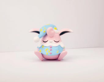 Premium Hand-Painted Resin Wigglytuff Figure - Pokemon Bedtime Style Collectible Statue
