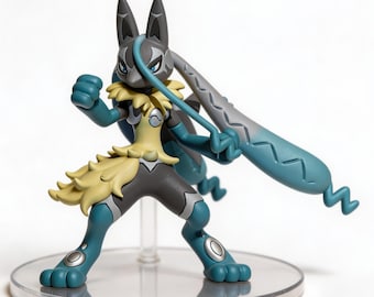 メガ・ルカリオZ 1/20スケール レジン製スタチュー - 手塗りポケモンGKフィギュア、アニメコレクターズギフト