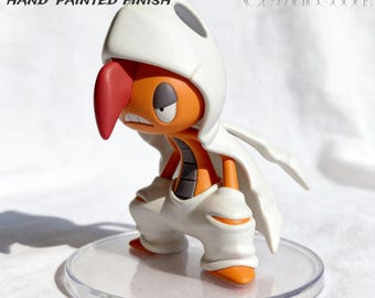 手描き樹脂製ズルズキンフィギュア、イッシュ地方のダークファイティングコンセプトアート、マンガ風装飾（1/20スケール）