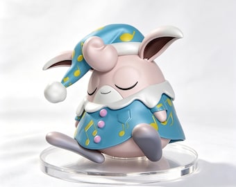 Premium Hand-Painted Resin Wigglytuff Figure - Pokemon Bedtime Style Collectible Statue