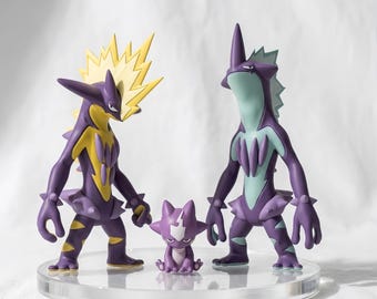 Toxel Toxtricity Hand-Painted Resin Zekrom Figure | Complete Form Collectible Statue (Shiny Version Available)