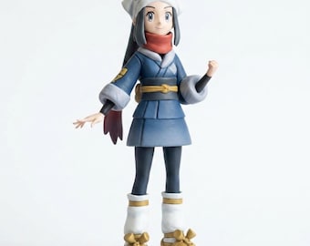 Figurka Akari, trenera Pokemonów, żywiczna figurka Arceusa z Legends, figurka z regionu Hisui, ręcznie malowana zabawka w skali 1/20, dekoracja biurka dla graczy