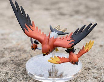 ポケモン ファイアロー像、ヤヤコマ カスタム樹脂製フィギュア進化セット、1/20スケールワールドフィギュア、手描きおもちゃデスクデコレーション