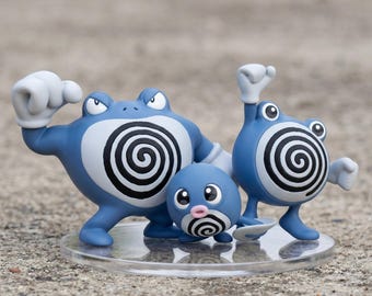 ニョロモ、ニョロゾ、ニョロボンの進化セット、1/20スケール、手塗り樹脂製スタチュー、ポケモンコレクタブルフィギュア、アニメファンへのギフト