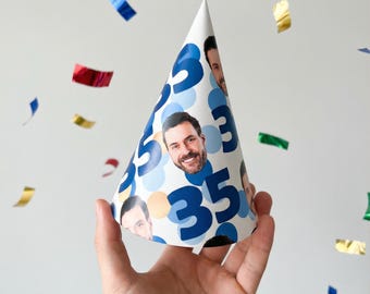 Feestmuts op maat – Feestmuts met foto – Gepersonaliseerd met jouw foto en patroon – Feestdecoraties op maat