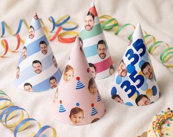 Feestmuts op maat – Feestmuts met foto – Gepersonaliseerd met jouw foto en patroon – Feestdecoraties op maat